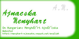 ajnacska menyhart business card